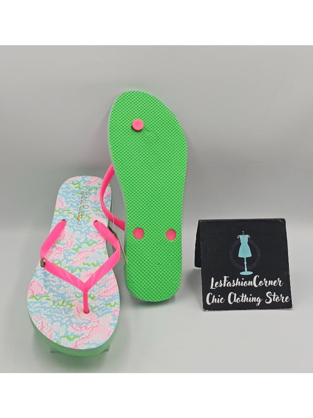 NWT Lilly Pulitzer Women's Multicolor Lobstah Roll Pool Flip-Flops Size 7/8 3751 - Picture 3 of 13